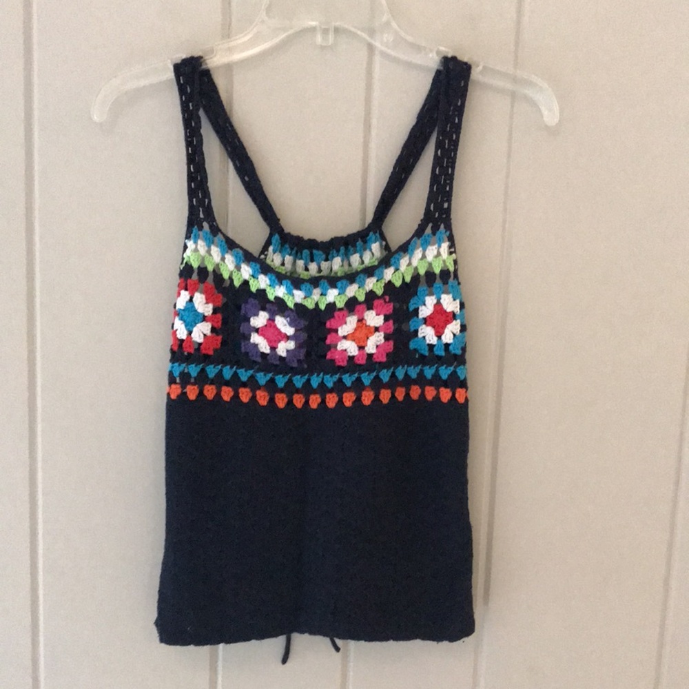 Crochet Floral Knit Retro Tank Top